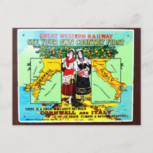 GWR zie je eigen land eerst adverteren Briefkaart