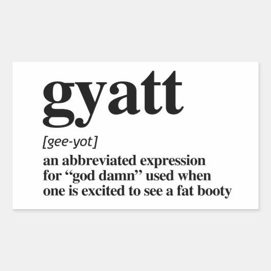 Gyatt Definitie Rechthoekige Sticker (Voorkant)