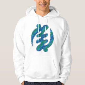 Gye Nyame Adinkra Blue Green Kente K16 Hoodie