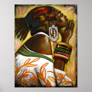 Gye Nyame Adinkra - OmninnerG door Mansa Pryor Poster