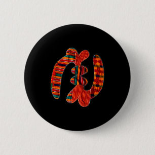 Gye Nyame - Afrikaans Kente Doek Symbool Ghana Ronde Button 5,7 Cm
