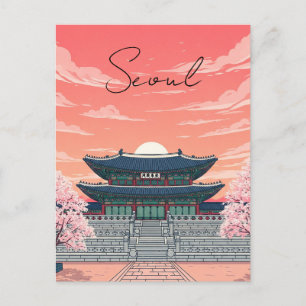 Gyeongbokgung in Seoul, Zuid-Korea Briefkaart