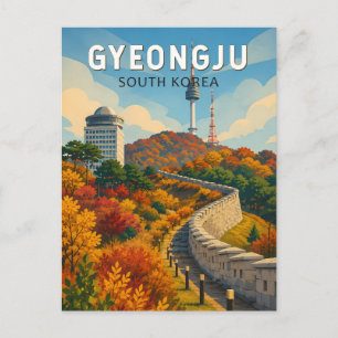 Gyeongju Zuid-Korea Illustratie Reis Kunst Briefkaart