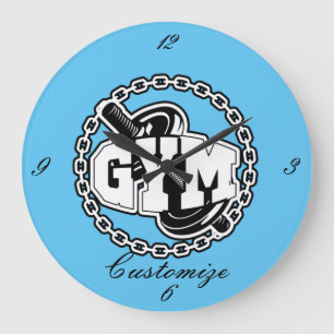 Gym Barbell Logo Thunder_Cove Grote Klok
