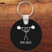 Gym Beast Funny Bodybuilding Exercise Fitness Work Sleutelhanger (Voorkant)