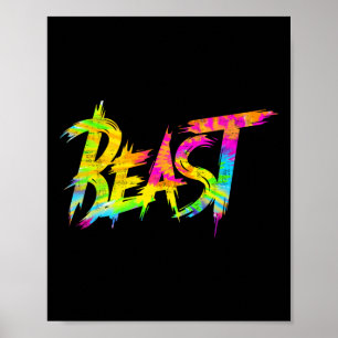 Gym Beest Bodybuilding Workout Humor Tie Dye Weeg Poster