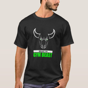Gym Beest Stier Hoofd Groen Gym Fitness Bodybuildi T-shirt