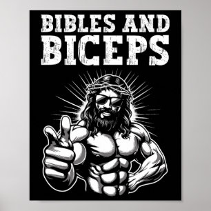 Gym Bodybuilding Fitness Humor Bijbels En Biceps J Poster