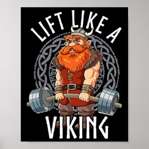 Gym Bodybuilding Lichten Als Een Viking Poster