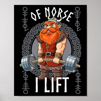 Gym Bodybuilding Training Of Norse I Lift Viking  Poster