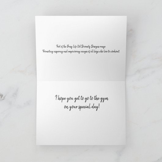 Gym Boy Birthday Card Kaart (Binnen)