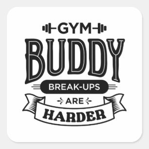 gym bro rat fitness training break-up buff bulking vierkante sticker