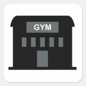 Gym Building Vierkante Sticker (Voorkant)