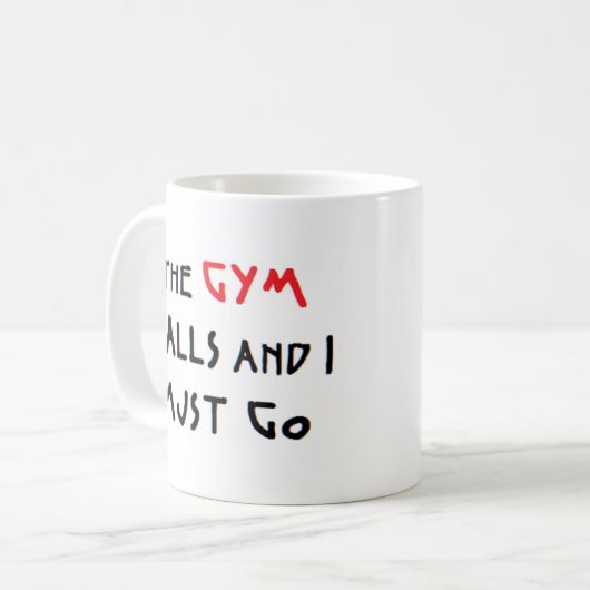 gym calls koffie mok (Voorkant links)