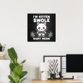 Gym Cat - Motivatie werken Poster (Thuiskantoor)