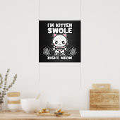 Gym Cat - Motivatie werken Poster (Keuken)