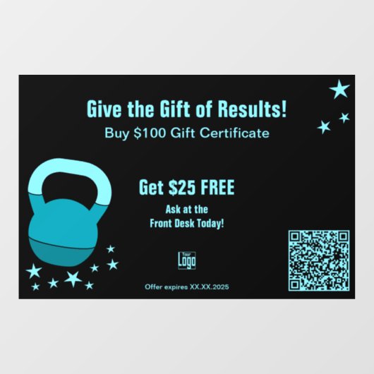 Gym Christmas Gift Results Certificate Promotion Raamsticker (Vel)