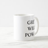 Gym Coffee Mug – Hard Work - Grey Will Power (Devant droit)