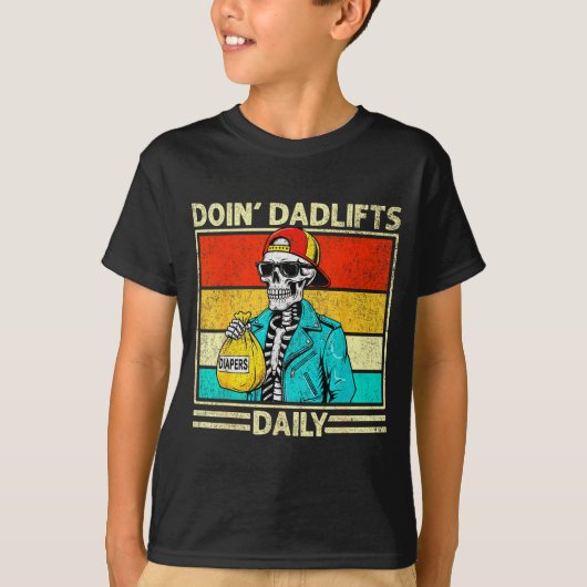 Gym Dad Doin' Dadlifts Daily Men Fathers Day Funny T-shirt (Voorkant)