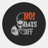 Gym Day Skull Weightlifting Gym Motivation And Fit Ronde Sticker (Voorkant)
