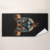 GYM doberman bodybuilder powerlifder chien (Serviette de bain)