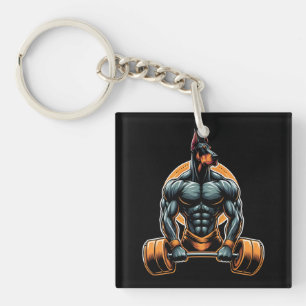 GYM doberman hond bodybuilder powerlifter Sleutelhanger