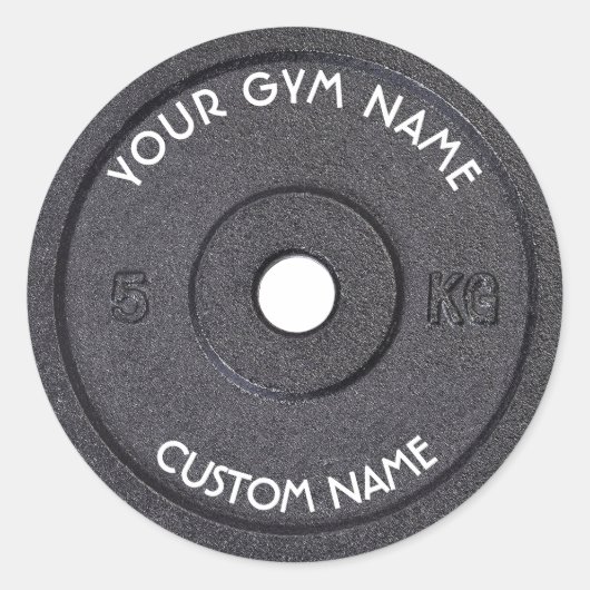 Gym Eigenaar of gebruiker met gebogen tekst Funny Ronde Sticker (Voorkant)