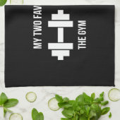 Gym en Bed - Funny Cartoon Pictogram - Novelty Theedoek (Gevouwen)