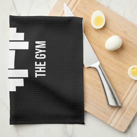 Gym en Bed - Funny Cartoon Pictogram - Novelty Theedoek (Quarter Fold)