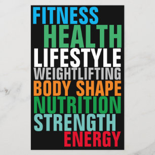 Gym fitness club dikke kleurrijke tekst inspiratie flyer