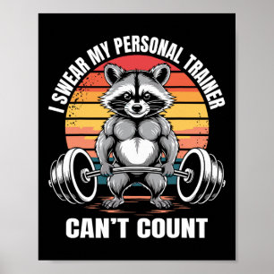 Gym Fitness Spreuk Ik Zweer Mijn Personal Trainer  Poster