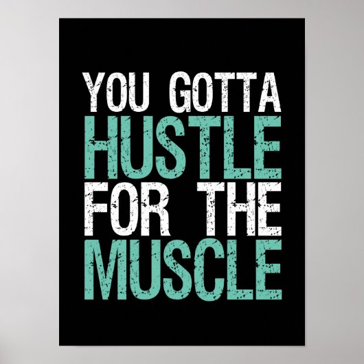 Gym Fitness training je moet stoten voor spier Poster (Voorkant)