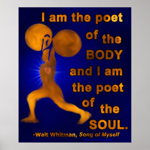 Gym Fitness Weightlifter Motivatie Walt Whitman Poster