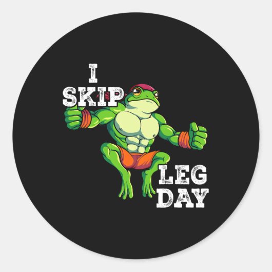 Gym Gewichtstraining Ik Skip Leg Dag 1 Ronde Sticker (Voorkant)
