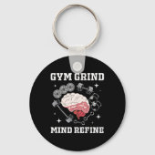 Gym Grind Mind Refined Bodybuilding Funny Gym Rat  Sleutelhanger (Voorkant)