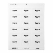 GYM Hashtag Etiket (Full Sheet)