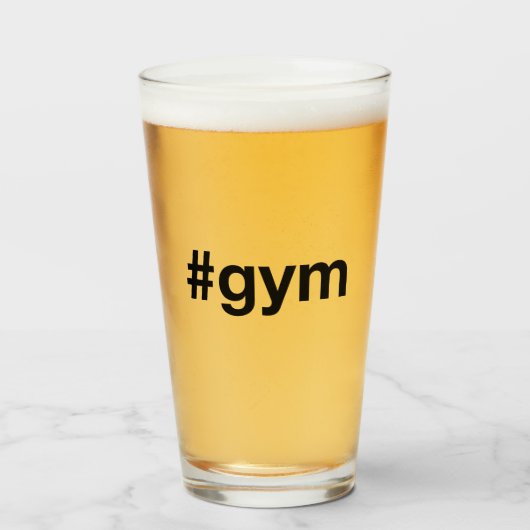 GYM Hashtag Glas (Voorkant gevuld)