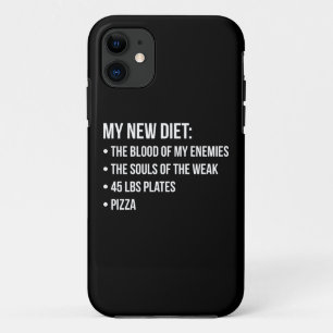 Gym Humor - Dieet - Blood, Souls, Pizza - Grappig iPhone 11 Hoesje