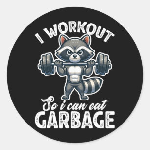 Gym Ik Train Zodat Ik Afval Wasbeer Gewicht Kan Et Ronde Sticker