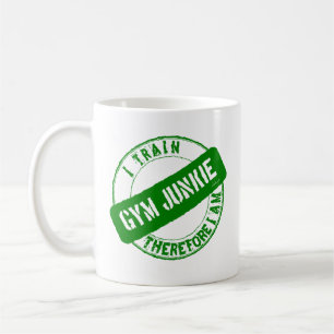 GYM JUNKIE IK TREIN DAAROM OOK MIJ. groen Koffiemok