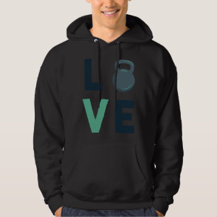 Gym Kettlebell Liefde Fitness Motivatie Hard Werk Hoodie