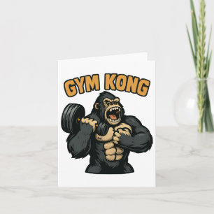 Gym Kong Funny Bodybuilding Fitness Gorilla Beast Kaart