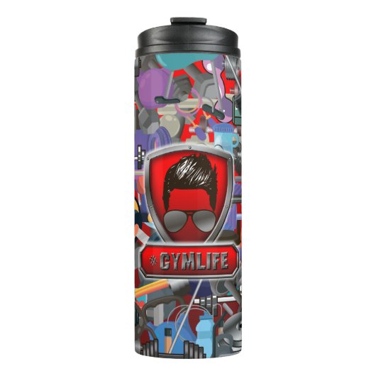 Gym leven mannelijk thermosbeker (Voorkant)