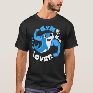 Gym liefhebber grappige haai kawaii t-shirt