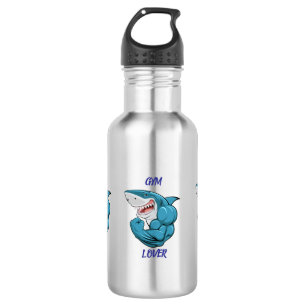 Gym Liefhebber Haai – Grappig Fitness Haai Design Waterfles