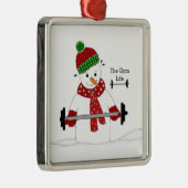 Gym Life Snowman en céramique ornement (Droite)