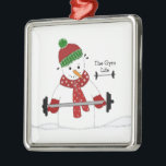 Gym Life Snowman en céramique ornement<br><div class="desc">Un bonhomme de neige cool,  un bonhomme de neige qui fait du poids et qui vit la vie de gym!</div>