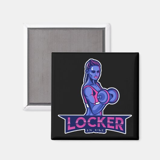 Gym locker in het gebruik meisje magneet (Voorkant / Achterkant)
