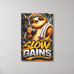 Gym Luiaard - Critter Kingdom Canvas Afdruk