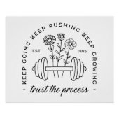 Gym meisje esthetische citaten floral dumbbell perfect poster (Voorkant)